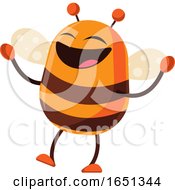 Poster, Art Print Of Chubby Bee Mascot Cheering