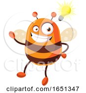 Chubby Bee Mascot With An Idea