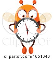 Poster, Art Print Of Chubby Bee Mascot Holding A Clock