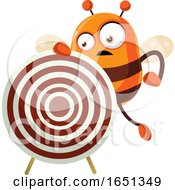 Poster, Art Print Of Chubby Bee Mascot With A Target