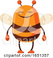 Chubby Bee Mascot Smiling