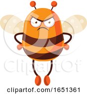 Chubby Bee Mascot With Hands On Hips
