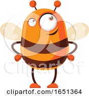 Poster, Art Print Of Chubby Bee Mascot Thinking