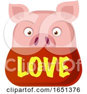 Poster, Art Print Of Pink Pig In Love