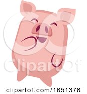 Poster, Art Print Of Pink Pig Giggling