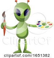 Poster, Art Print Of Green Extraterrestrial Alien Artist