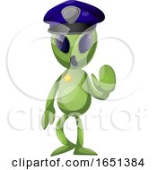 Poster, Art Print Of Green Extraterrestrial Alien Police Officer