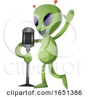 Poster, Art Print Of Green Extraterrestrial Alien Singing