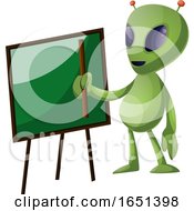 Poster, Art Print Of Green Extraterrestrial Alien Teacher