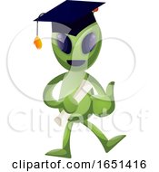 Poster, Art Print Of Green Extraterrestrial Alien Graduate