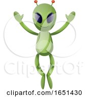 Poster, Art Print Of Green Extraterrestrial Alien Jumping
