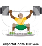 Poster, Art Print Of Black Man Doing Snatch With Weights