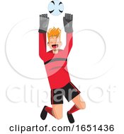 Poster, Art Print Of Goalkeeper Catches The Ball