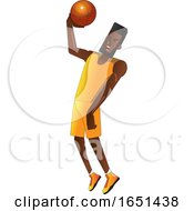 Poster, Art Print Of Basketball Player In A Yellow Jersey