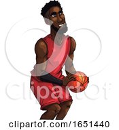 Poster, Art Print Of Basketball Player In A Red Jersey
