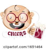 Poster, Art Print Of Nerdy Man Holding A Beer And Saying Cheers