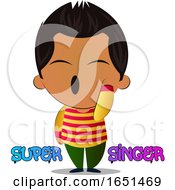 Poster, Art Print Of Hispanic Boy Singing