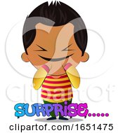 Poster, Art Print Of Hispanic Boy Saying Surprise