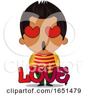 Poster, Art Print Of Hispanic Boy In Love