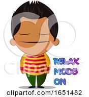 Poster, Art Print Of Hispanic Boy Feeling Relaxed