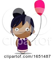 Poster, Art Print Of Indian Girl Holding A Balloon