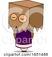 Poster, Art Print Of Girl With A Box Over Her Head