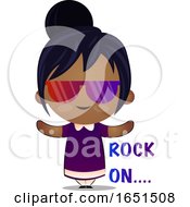 Poster, Art Print Of Indian Girl Saying Rock On