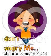 Poster, Art Print Of Brunette Girl Saying Dont Angry Me