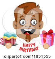 Poster, Art Print Of Man With Happy Birthday Text