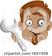Poster, Art Print Of Man Holding A Wrench