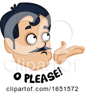 Man With A Mustache Saying O Please