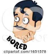Man With A Mustache Feeling Bored