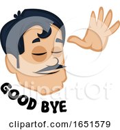 Poster, Art Print Of Man With A Mustache Saying Goodbye