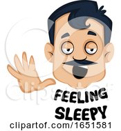 Man With A Mustache Feeling Sleepy