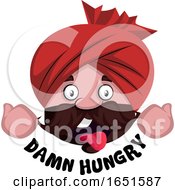 Poster, Art Print Of Man Wearing A Turban Feeling Damn Hungry