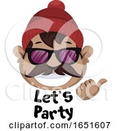 Poster, Art Print Of Man Saying Lets Party