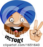 Poster, Art Print Of Muslim Guy Gesturing Victory
