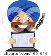 Poster, Art Print Of Muslim Guy Holding A Laptop