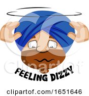 Poster, Art Print Of Muslim Guy Feeling Dizzy