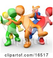 Five Different Colored And Diverse People Dancing And Having Fun At A Party Clipart Illustration Graphic by 3poD #COLLC16517-0033