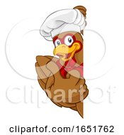 Poster, Art Print Of Chicken Chef Cartoon Rooster Cockerel Mascot Sign