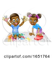 Poster, Art Print Of Two Children Playing