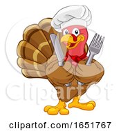 Poster, Art Print Of Turkey Chef Thanksgiving Or Christmas Cartoon