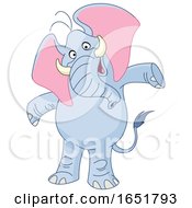 Poster, Art Print Of Cartoon Happy Elephant With Open Arms