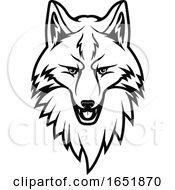 Black And White Fox Head by Vector Tradition SM