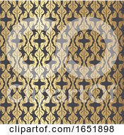 Poster, Art Print Of Decorative Damask Style Pattern Background In Gold And Black