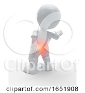 Poster, Art Print Of 3d Figure With Lower Back Highlighted In Pain