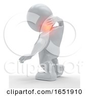 3D Figure Holding His Neck In Pain