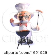 Mad Scientist Professor Cooking A Bbq