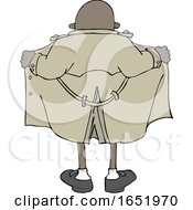 Poster, Art Print Of Cartoon Flasher Man From Behind
